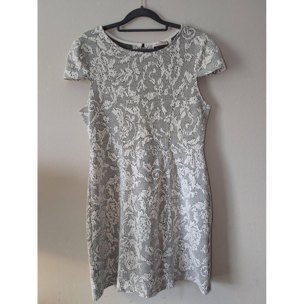 RD Style White Lace Shift Dress Large